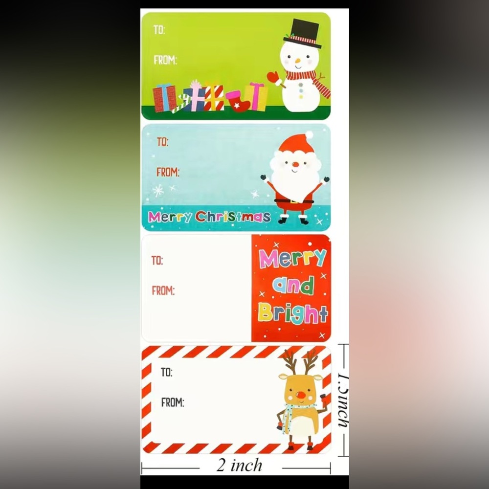 One pack of 100 Gift Labels for Christmas New
